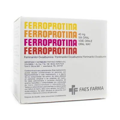 Ferroprotina 40 mg granulado sobres x 30 unidades