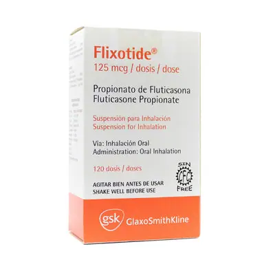 Flixotide inhalador 125 mcg, 120 disparos
