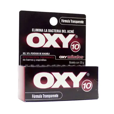Gel Oxy-10 fórmula transparente 10%, caja de 30 g