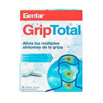 Genfargrip Griptotal Genfar tabletas, caja x 100 unidades