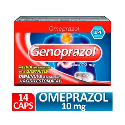 Genoprazol omeprazol 10 mg caja x 14 cápsulas