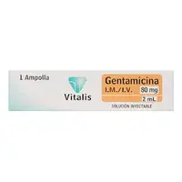 Gentamicina 80 mg/2 ml solución inyectable, ampolla x 1