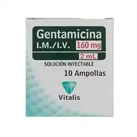 Gentamicina sulfato 160 mg/2 ml solución inyectable, ampolla x 1