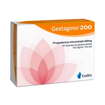 Gestageno cápsulas 200 mg, caja x 30 unidades