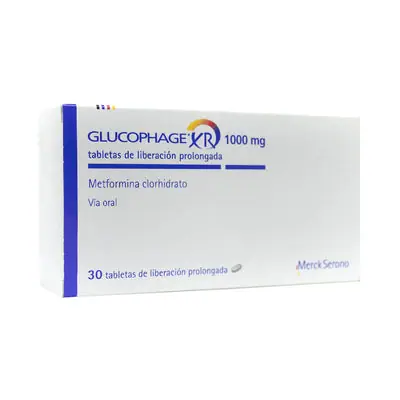 Glucophage XR tabletas 1000 mg Merck caja x 30 unidades