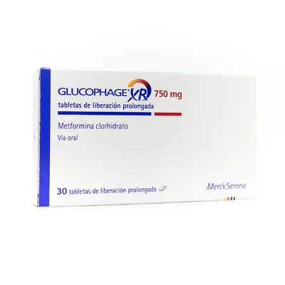 Glucophage XR tabletas 750 mg Merck caja x 30 unidades