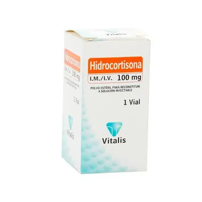 Hidrocortisona Vitalis polvo para inyectable 100 mg, caja x 1
