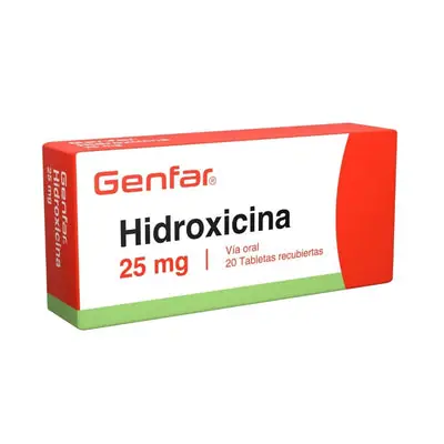 Hidroxicina Genfar tabletas 25 mg, caja x 20 unidades