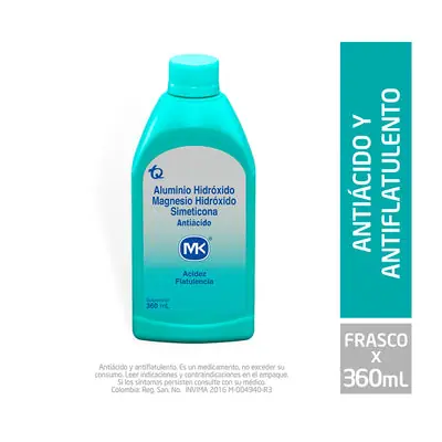 Hidróxido de aluminio, hidróxido de magnesio y simeticona suspensión frasco 360 ml