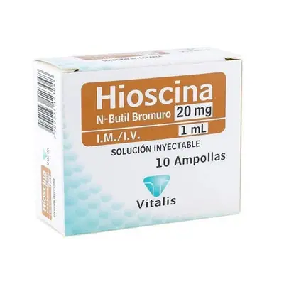Hioscina N-butilbromuro Vitalis solución 20 mg/1 ml, caja x 10