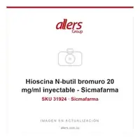 Hioscina N-butilbromuro 20 mg/1 ml solución inyectable x 1 ampolla