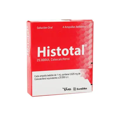 Histotal ampollas bebibles 25000 UI caja x 4 unidades