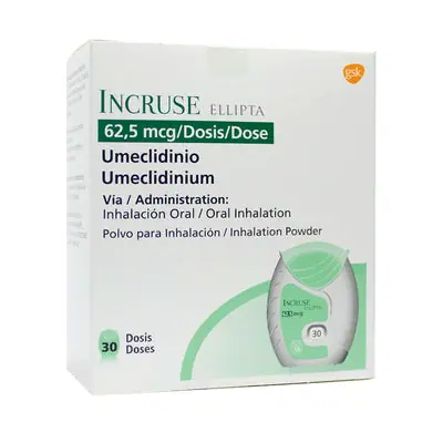 Incruse Ellipta inhalador 62,5 mcg, caja con 30 inhalaciones