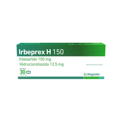 Irbeprex H tabletas 150/12.5 mg, caja x 30 unidades
