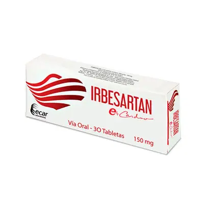 Irbesartán 150 mg caja x 30 tabletas