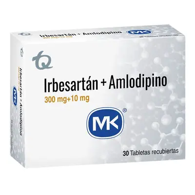 Irbesartán + amlodipino Mk tabletas recubiertas 300 mg/10 mg