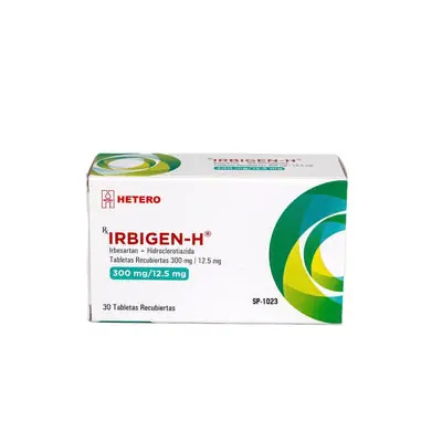 Irbigen (irbesartán + hidroclorotiazida) tabletas 300/12.5 mg caja x 30