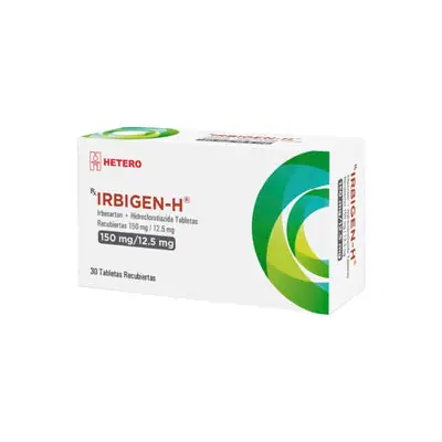 Irbigen H (irbesartán + hidroclorotiazida) tabletas 150/12.5 mg caja x 30