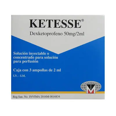 Ketesse ampolla 50 mg caja x 3 ampollas de 2 ml