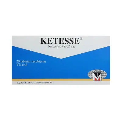 Ketesse tabletas recubiertas 25 mg caja x 20 unidades