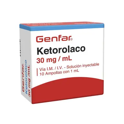 Ketorolaco Genfar ampollas 30 mg caja x 10 unidades