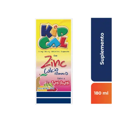 Kidcal suspensión 300 mg sabor tutti-frutti 180 ml