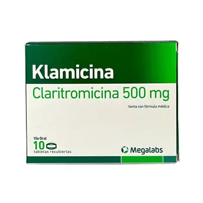 Klamicina tabletas 500 mg, caja x 10 unidades
