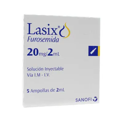 Lasix IM/IV ampollas 20 mg caja 5 unidades x 2 ml