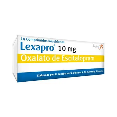Lexapro comprimidos 10 mg, caja x 14 comprimidos
