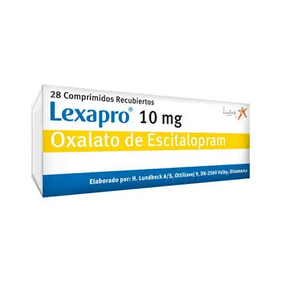 Lexapro comprimidos 10 mg, caja x 28 comprimidos