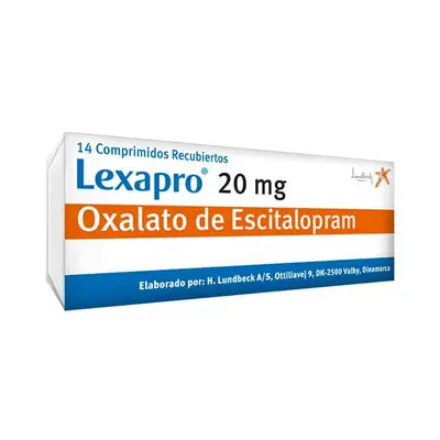 Lexapro comprimidos 20 mg, caja x 14 comprimidos