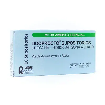 Lidoprocto supositorios caja x 10 unidades