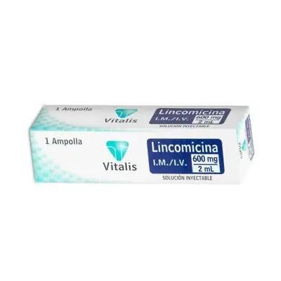 Lincomicina Vitalis solución inyectable 600 mg/2 ml, caja x 1