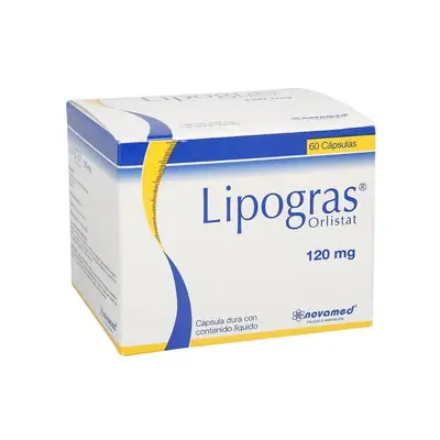 Lipogras cápsulas 120 mg, caja x 60 unidades