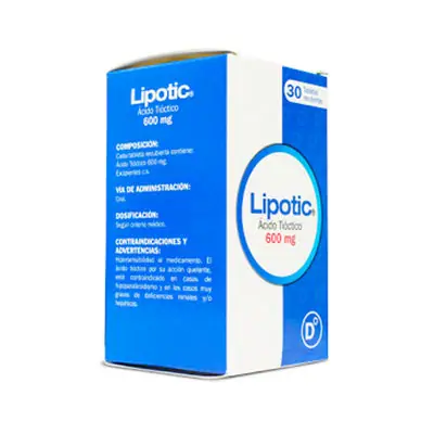 Lipotic tabletas 600 mg frasco x 30 unidades