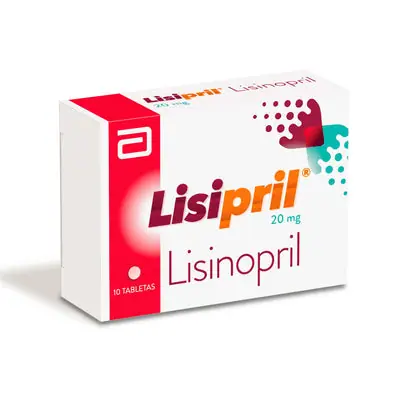 Lisipril lisinopril 20 mg, caja x 10 tabletas