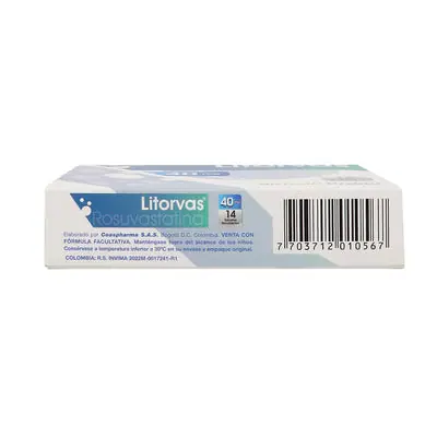 Litorvas tabletas 40 mg caja x 14 unidades – Coaspharma