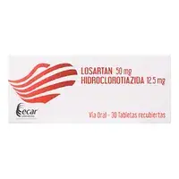 Losartán + hidroclorotiazida 50/12,5 mg caja x 30 tabletas Novam