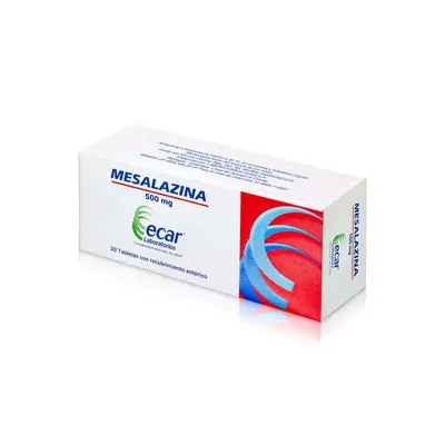 Mesalazina 500 mg tabletas recubiertas, caja x 30 unidades
