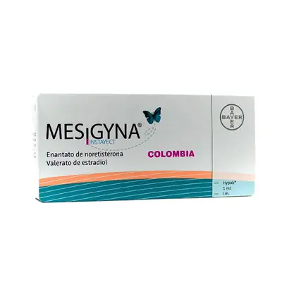 Mesigyna jeringa prellenada, caja x 1 unidad