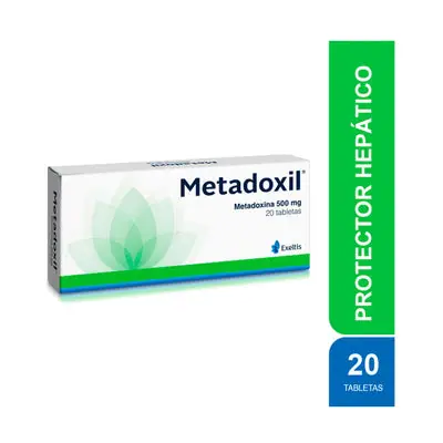 Metadoxil (metadoxina) tabletas 500 mg caja x 20 unidades