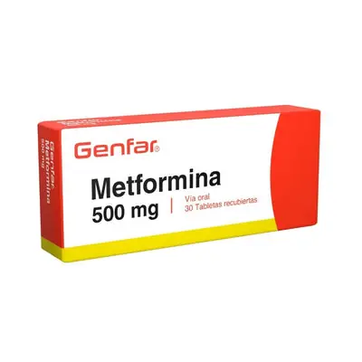 Metformina Genfar tabletas 500 mg, caja x 30 unidades