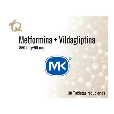 Metformina + vildagliptina MK tabletas 850/50 mg, caja x 30 unidades