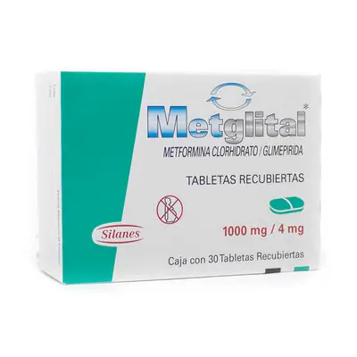 Metglital tabletas 1000/4 mg caja x 30 unidades