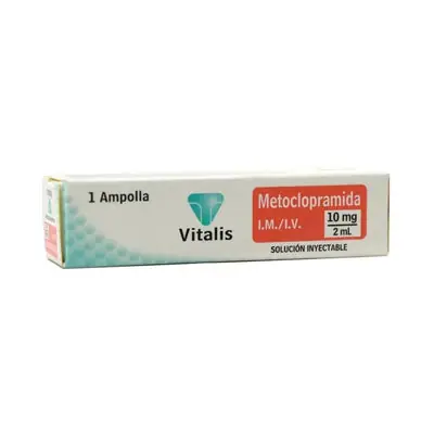 Metoclopramida 10 mg/2 ml solución inyectable x 2 ampollas Biosano