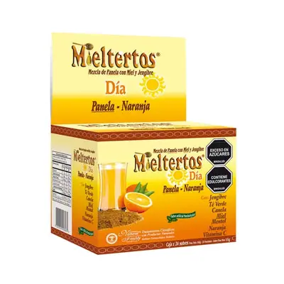 Mieltertos Día Polvo Panela-Naranja caja x 24 sobres