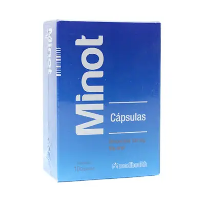 Minot cápsulas 100 mg, caja x 10 unidades