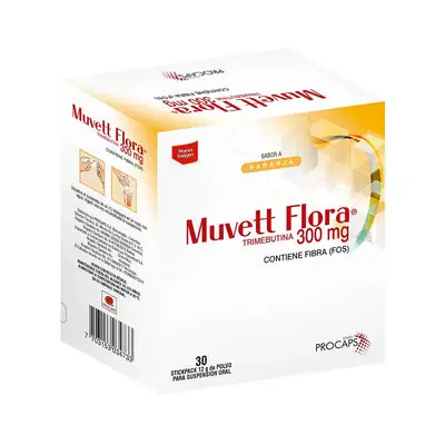 Muvett Flora polvo 300 mg sabor naranja caja x 30 sobres