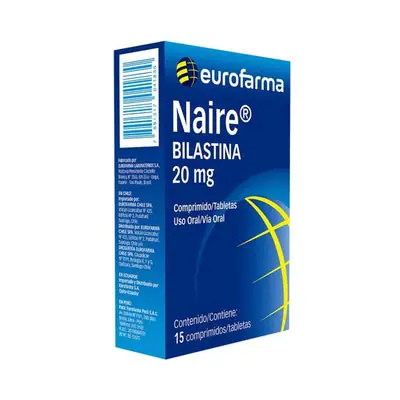 Naire (bilastina) tabletas 20 mg caja x 15 unidades