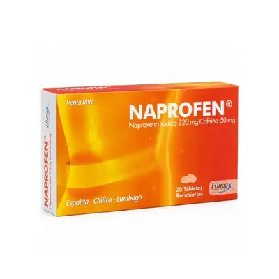 Naprofen tabletas 220 mg/50 mg caja x 10 unidades